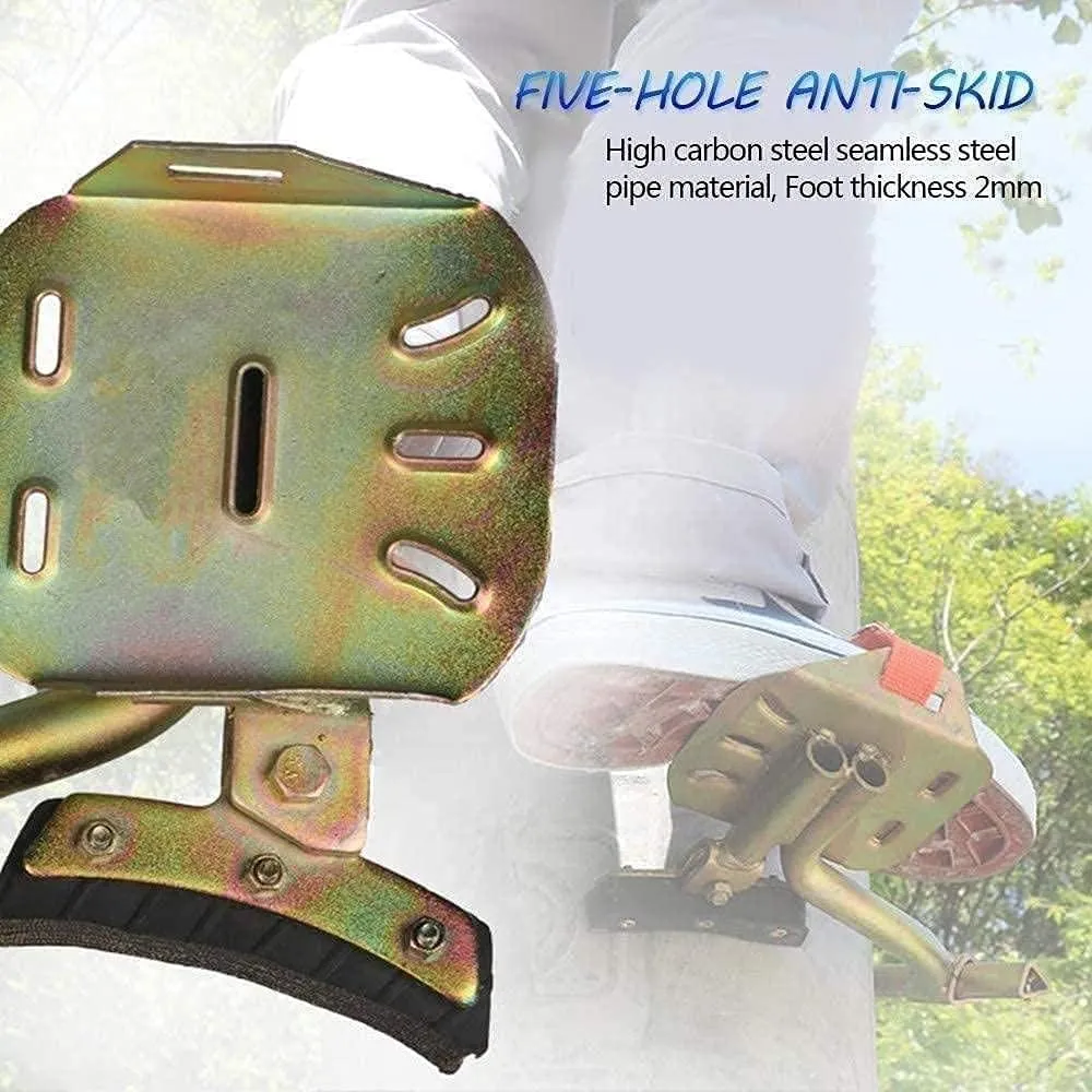 Tree Climbing Gear, Stainless Steel Tree Climbing Tool, Pole Climbing Spikes Adjustable Climbing Tree Shoes Non-Slip Pedal for Hunting Observation, Picking Fruit, Jungle Survival and More,450M