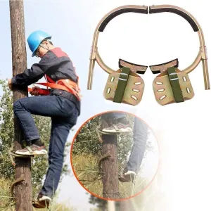 Tree Climbing Spike Set Portable Antiskid Tree Climbing Tool Safe Belt Adjustable Lanyard Rope Rescue Belt,Rust Resistant Stainless Steel Climbing Tree Spikes