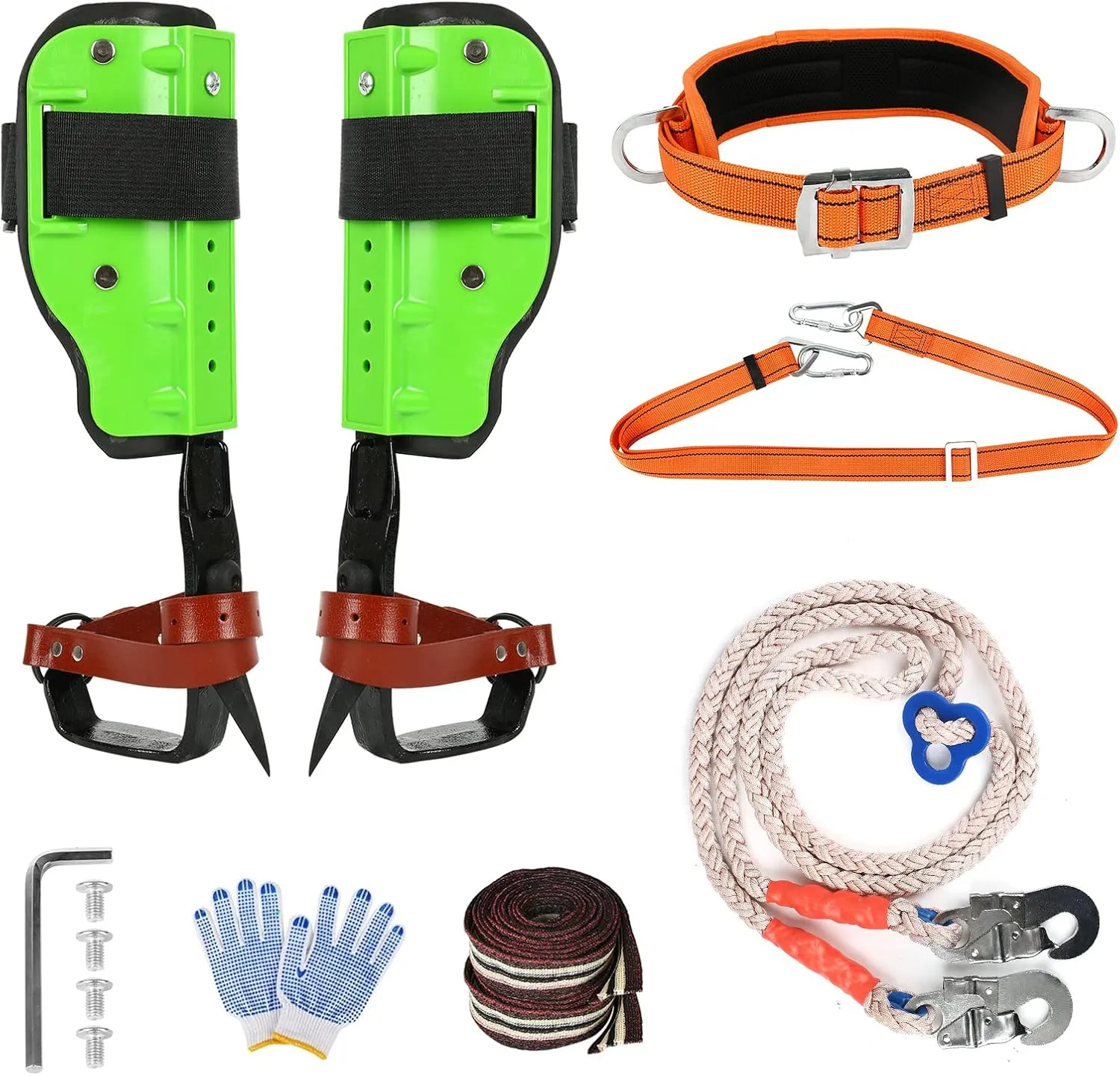 Tree Climbing Spike, Tree Climbing Gear with Multi-Functional Straps, Climbing Spurs for Outdoor Jungle Survival Fruit Picking