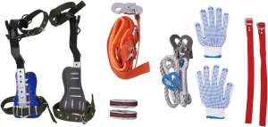 Tree Climbing Spikes for Tree Work - Adjustable Steel Climbing Gear with Safety Rope, Belt, and Gloves for Outdoor Climbing, Hunting, and Fruit Picking