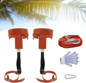 Tree Climbing Spikes with Belt Adjustable Climbing Gear for Jungle Survival Fruit Picking Load440lbs(Orange)