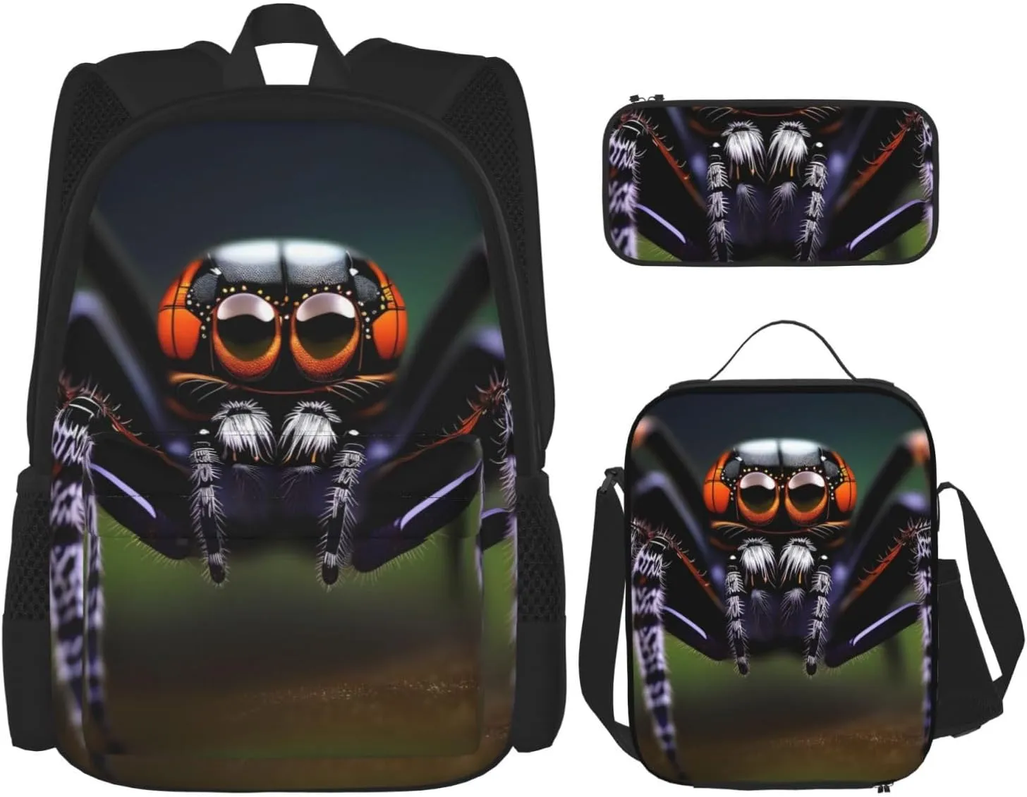 Tropical Rainforest Spidersbackpack 3 Piece Set, Duffel Bag,* Casual Backpack, Girls Boys Backpack For Hiking, School