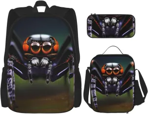 Tropical Rainforest Spidersbackpack 3 Piece Set, Duffel Bag,* Casual Backpack, Girls Boys Backpack For Hiking, School