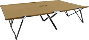 Two Person Folding Sun Lounger Taupe Steel,Versatile Double Camping Cot for Outdoor Adventures: Unrivaled Comfort and Durability, 1
