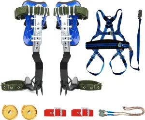 TWSOUL Climbing Spike, Tree Climbing Steps Gear with 5 Point Belt Straps Portable Adjustable Lanyard and Extra Multi-Functional Straps for Outdoor Jungle Survival Fruit Picking