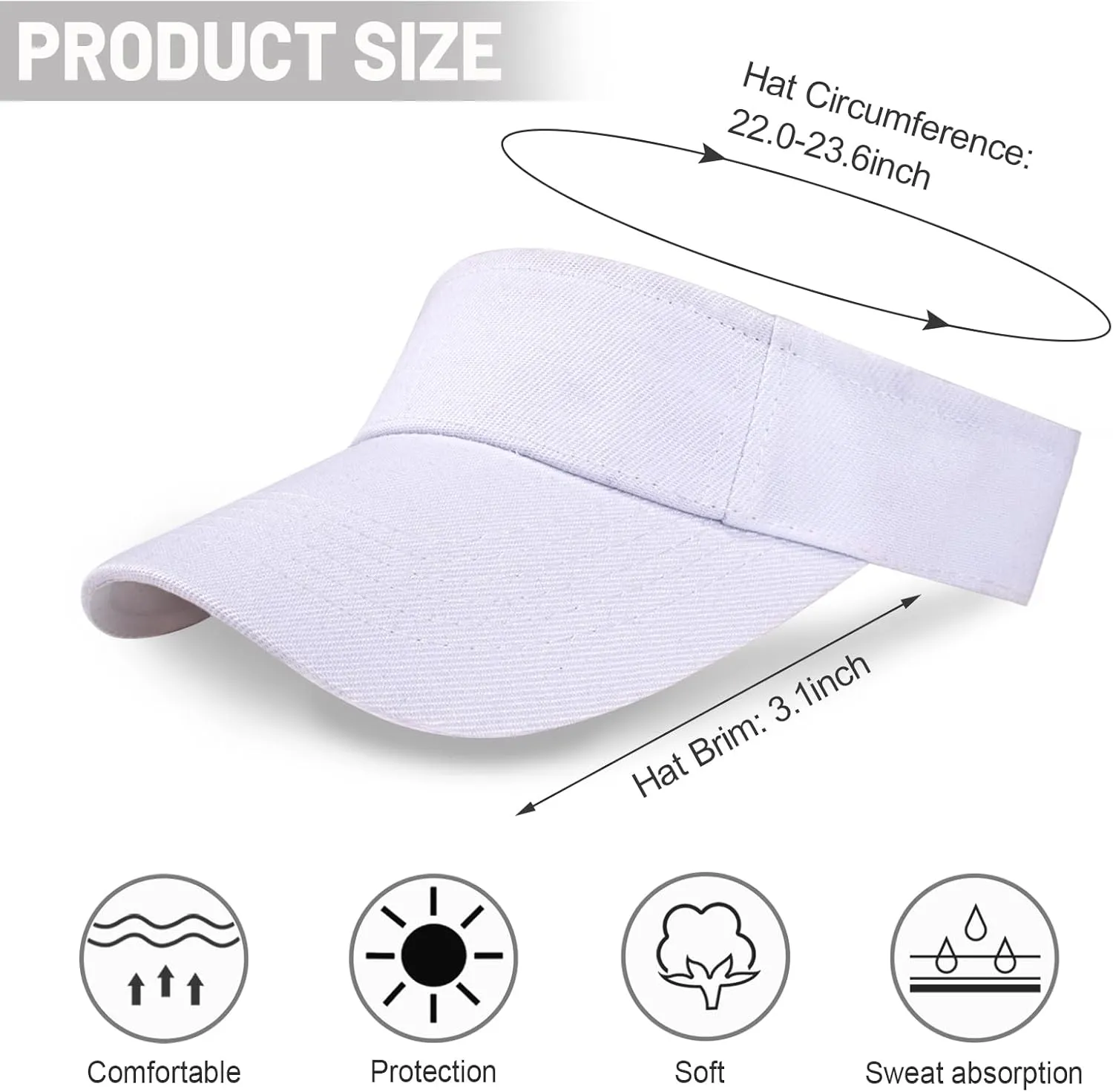 Ultrafun Unisex Sports Sun Visor Adjustable UV Protection Sun Hat Cap for Beach Pool Golf Tennis