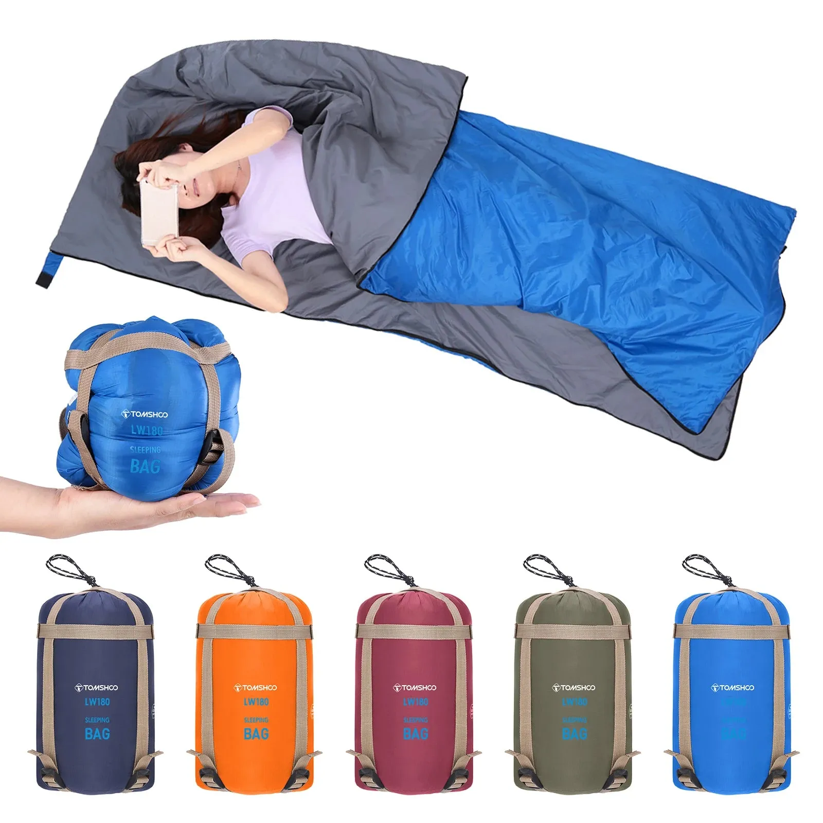Ultralight Envelope Sleeping Bag for Adults - Ideal for Warm Weather Camping, Travel, Backpacking, and Hiking