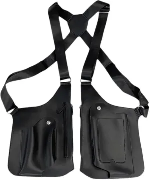 Underarm Shoulder Bag Double Shoulder Pouch for Outdoor Parties Women Men Black