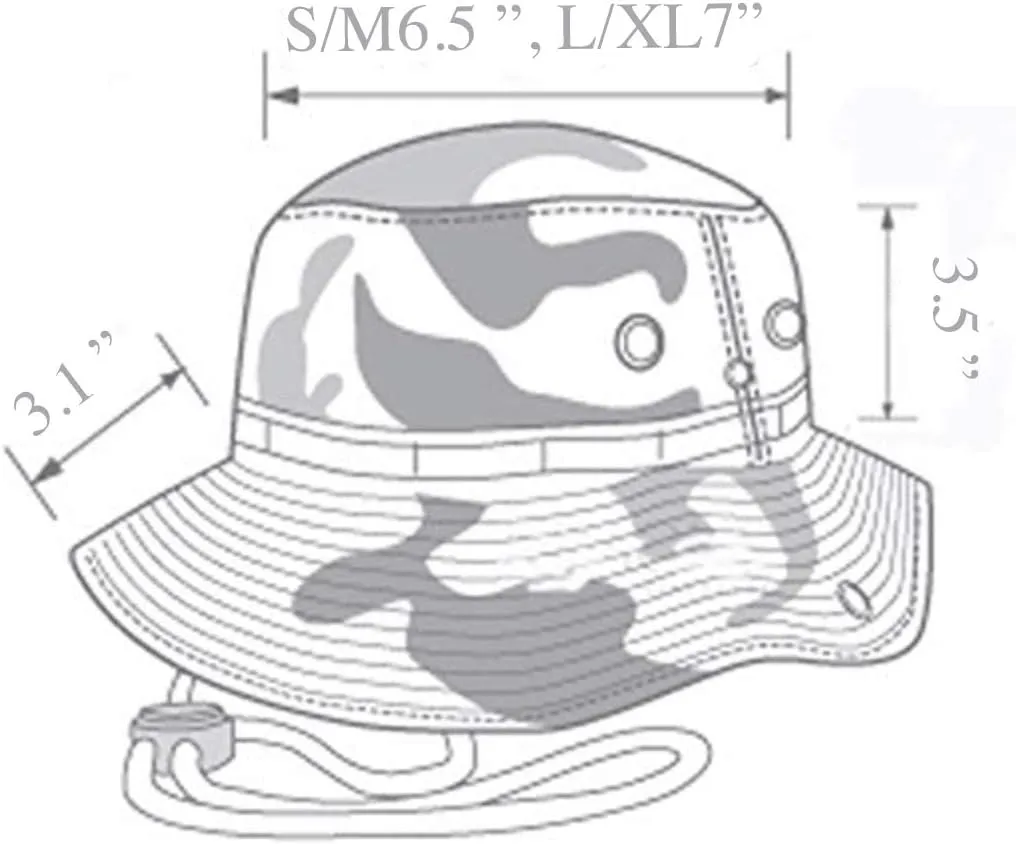 Unisex 100% Cotton Camo Bucket Hat Fishing Hunting Camping Safari Boonie Sun Summer