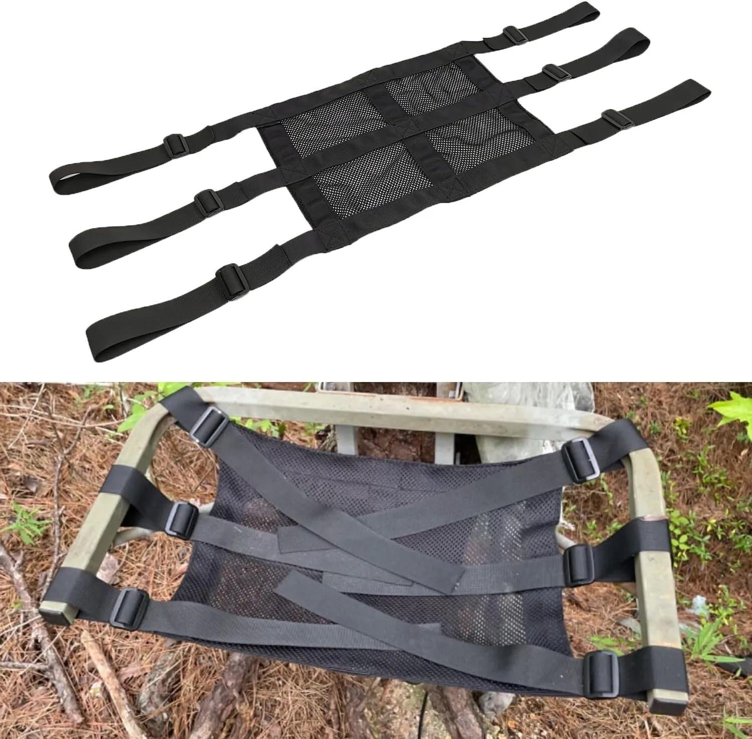 Universal Tree Stand Seat Replacement Metal Buckle16 X12 Adjustable Tree Stand Seat Deer Stand Accessories Hunting for Climbing Treestands Ladder Stands Lock On Tree Stands Black