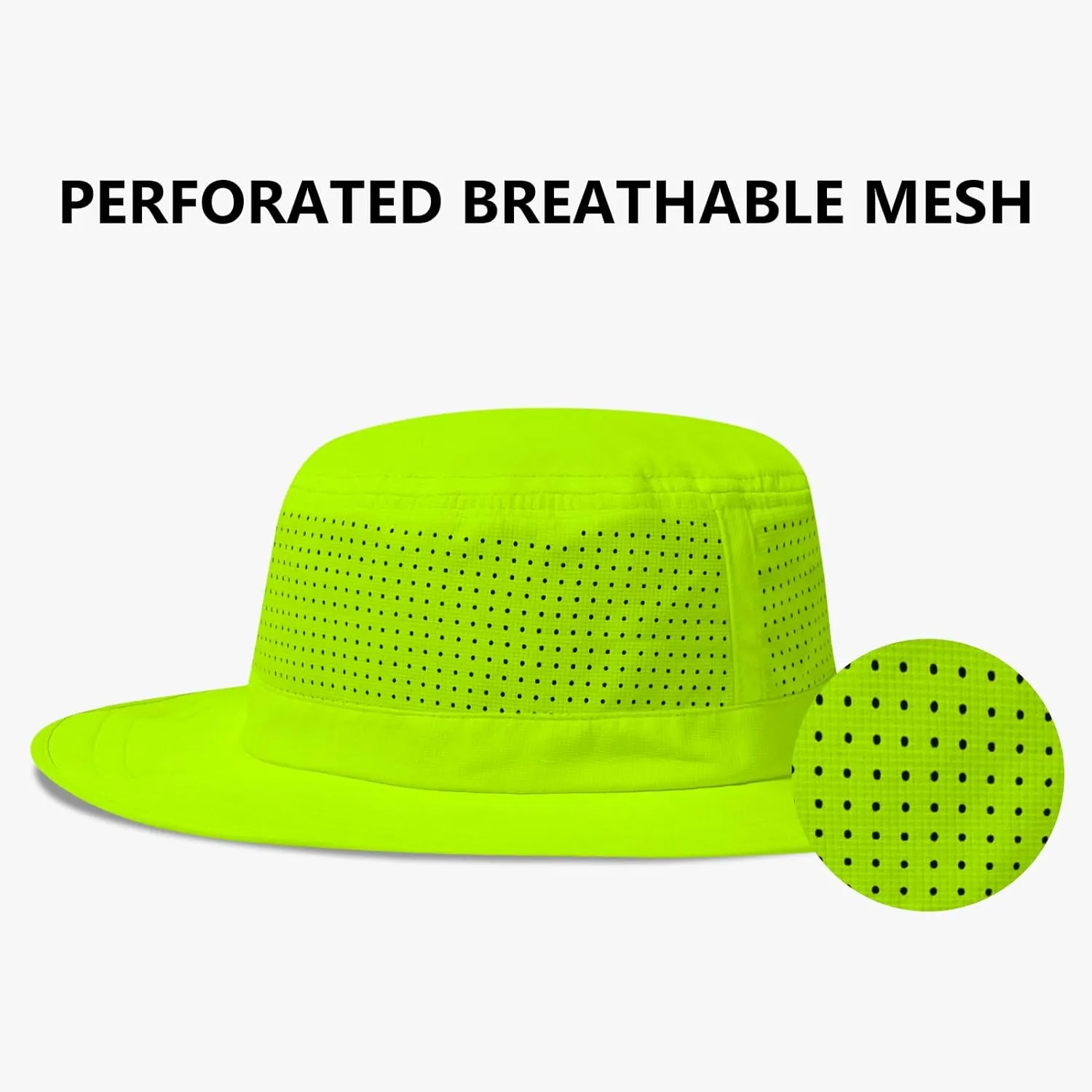 UPF 50  Bucket Sun Hat with Laser Perforated Mesh Cooling Adjustable Breathable Lightweight for Outdoor Men Women