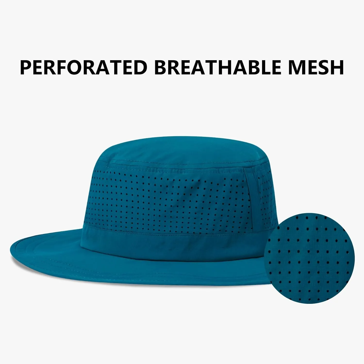 UPF 50  Bucket Sun Hat with Laser Perforated Mesh Cooling Adjustable Breathable Lightweight for Outdoor Men Women