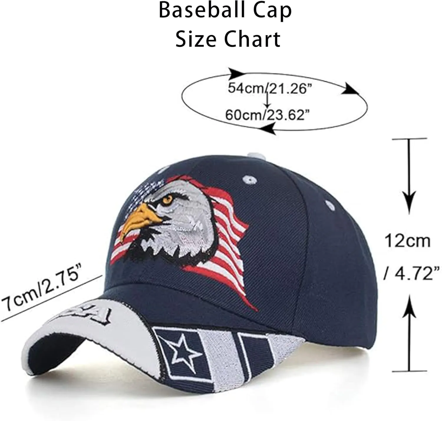 USA-Flag Eagles-Hat American Baseball-Cap Embroidered