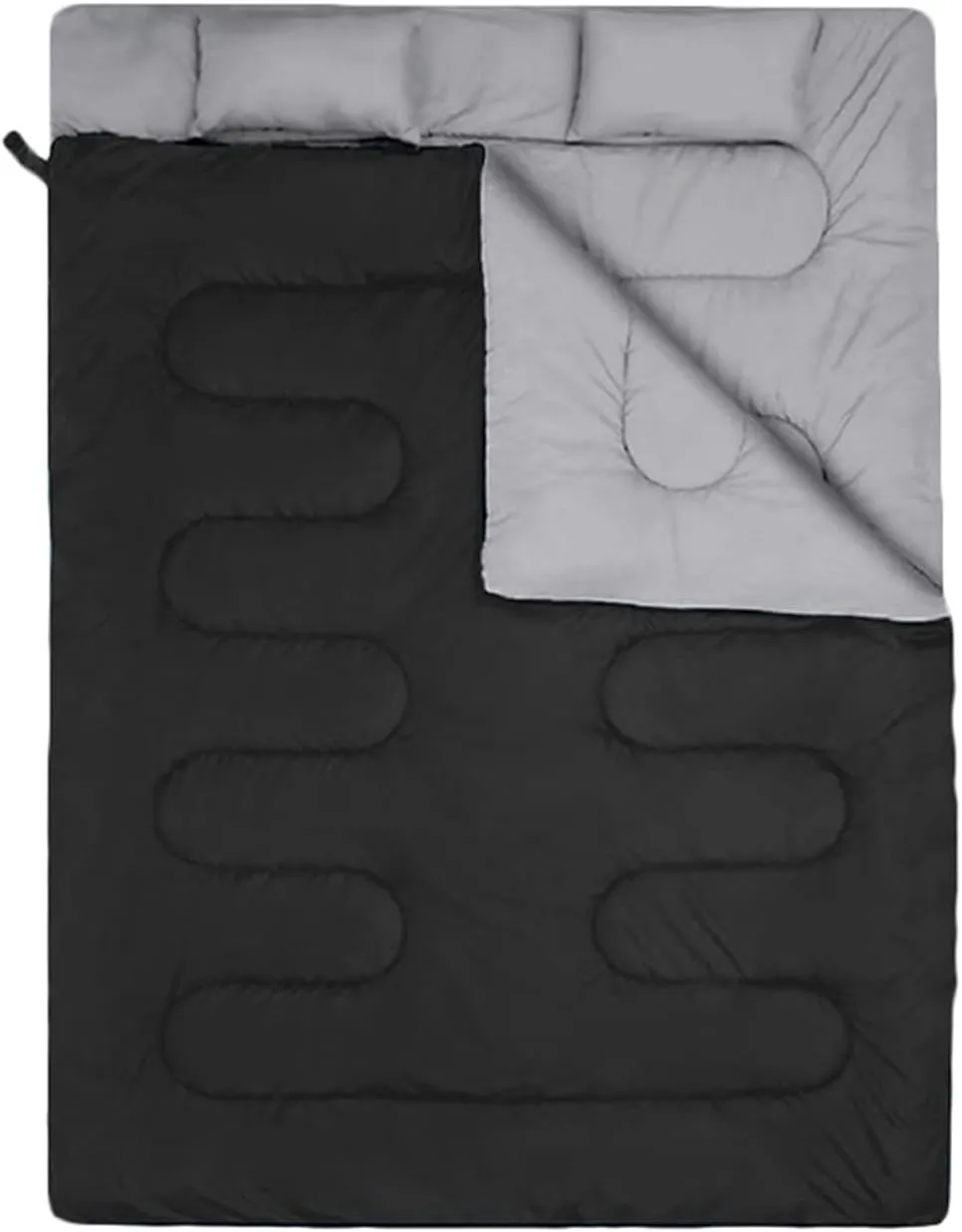 USB Heated Double Sleeping Bag for Adults - 3 Season Queen Size Electric Sleeping Bag for Cold Weather, Warm 2 Person Bag for Camping, Hiking, Backpacking