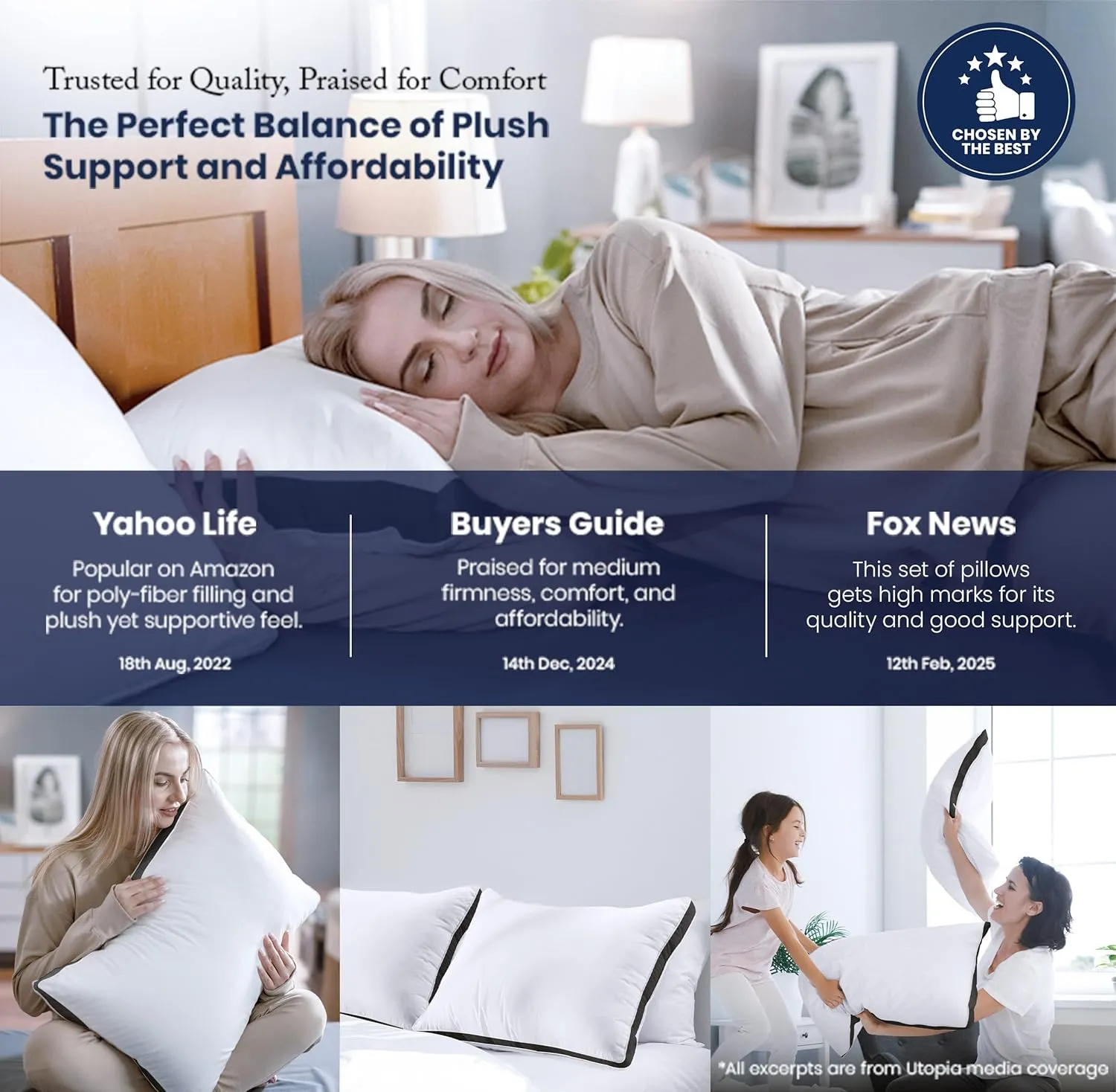 Utopia Bedding Bed Pillows for Sleeping Queen Size (Black), Set of 2, Cooling Hotel Quality, Gusseted Pillow for Back, Stomach or Side Sleepers