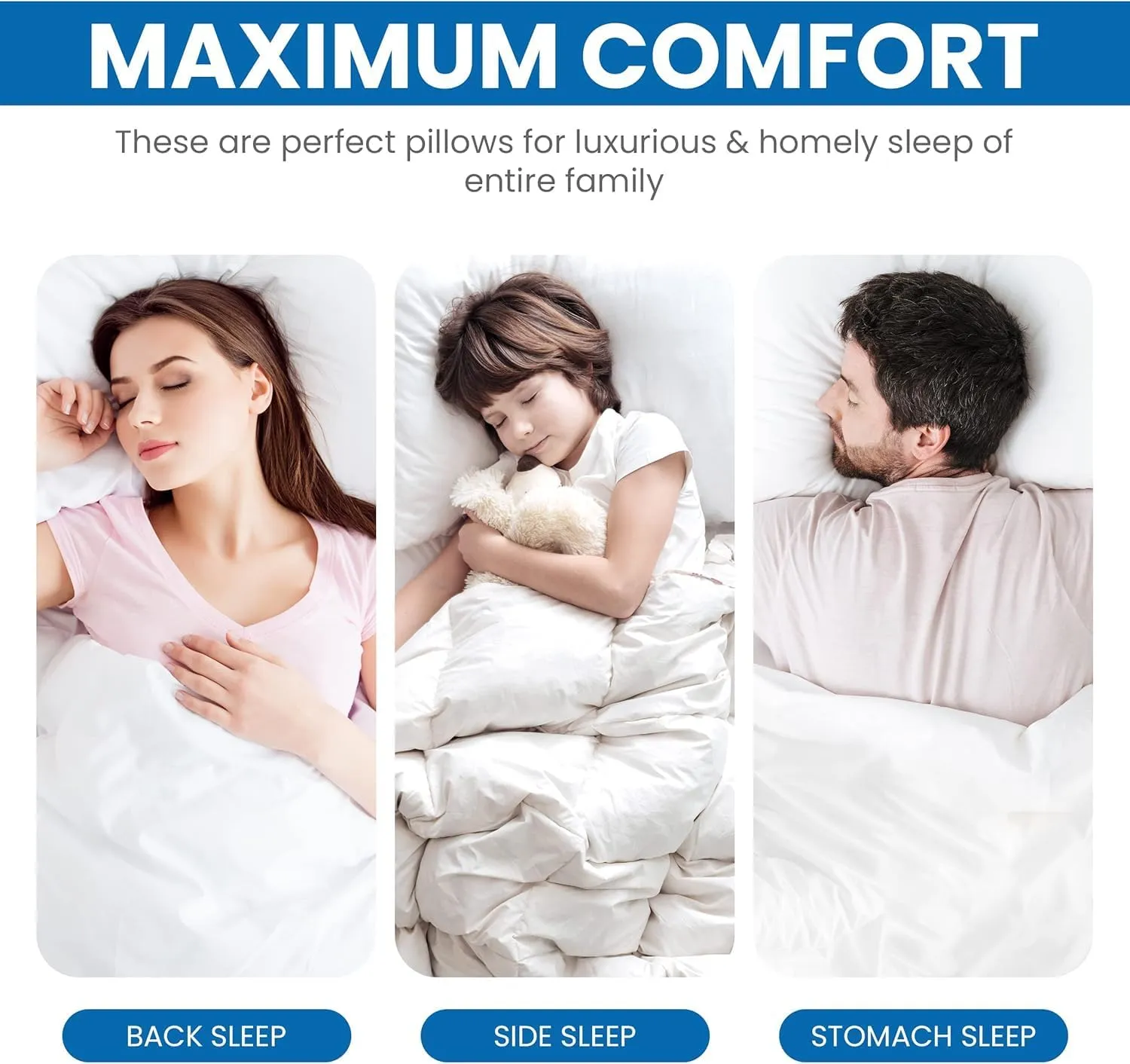 Utopia Bedding Bed Pillows for Sleeping (White), Standard/Queen Size, Set of 4, Hotel Pillow, Cooling Pillows for Side, Back or Stomach Sleepers