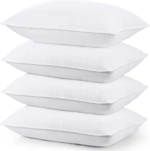 Utopia Bedding Bed Pillows for Sleeping (White), Standard/Queen Size, Set of 4, Hotel Pillow, Cooling Pillows for Side, Back or Stomach Sleepers