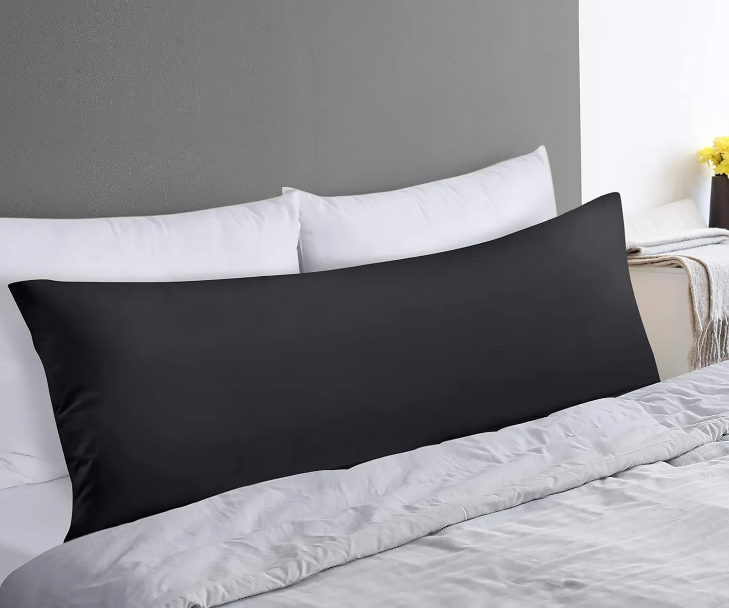 Utopia Bedding Full Body Pillow for Adults (Black, 20 x 54 Inch), Long Pillow Insert for Sleeping, Ideal for Side Sleepers