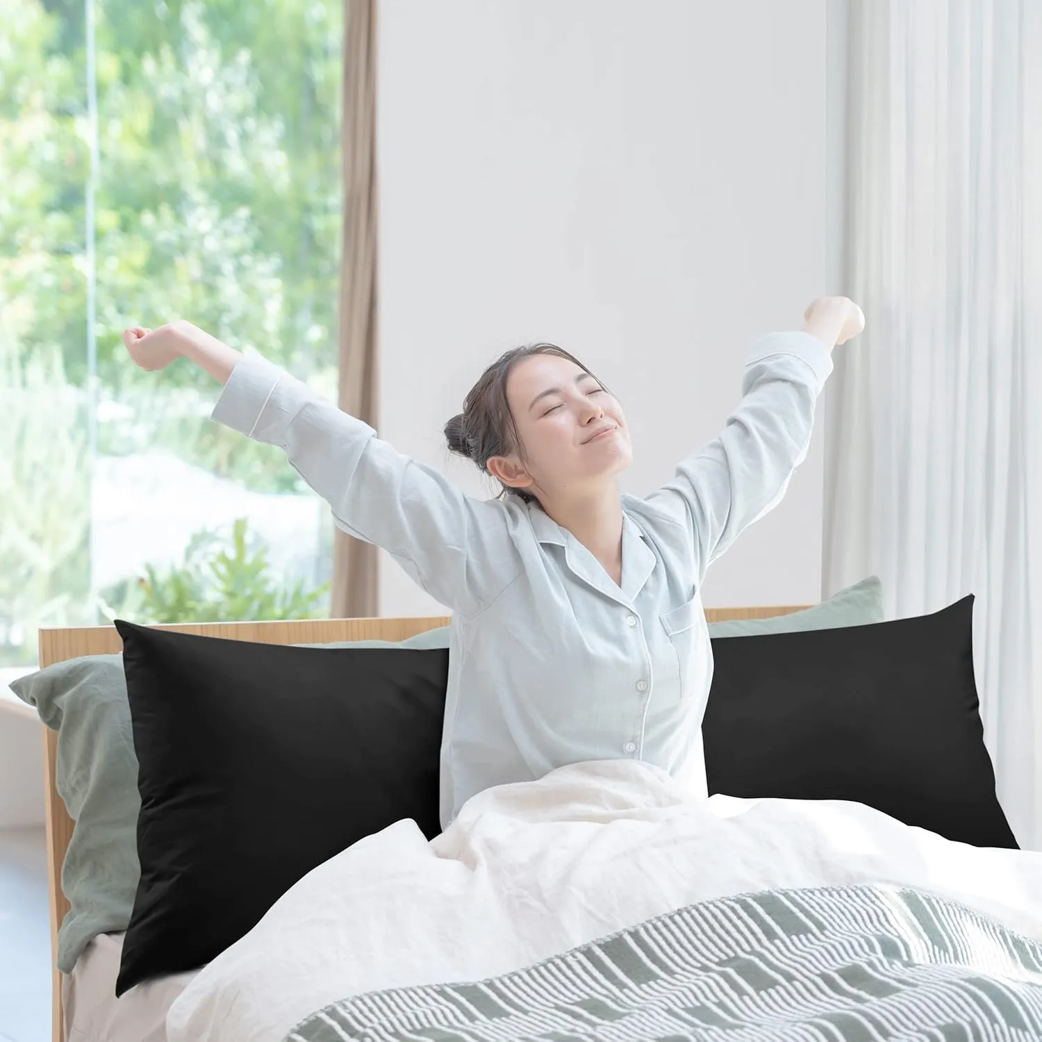 Utopia Bedding Full Body Pillow for Adults (Black, 20 x 54 Inch), Long Pillow Insert for Sleeping, Ideal for Side Sleepers