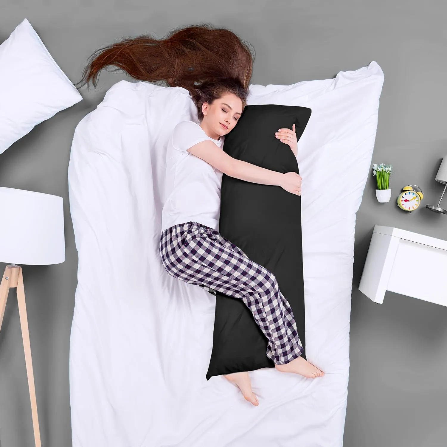 Utopia Bedding Full Body Pillow for Adults (Black, 20 x 54 Inch), Long Pillow Insert for Sleeping, Ideal for Side Sleepers