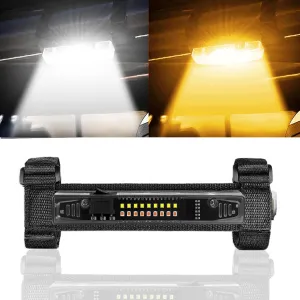 UTV Interior Light,12V Universal UTV Dome Light Roll Bar Mount LED Light Utility Roll Cage LED for Polaris RZR Can Am Talon Kawasaki Golf Cart Boat Off-Road Cab-White/Yellow