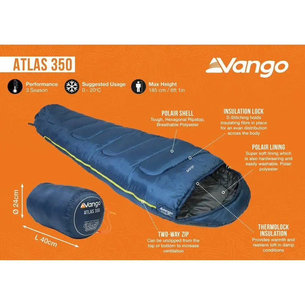 Vango Atlas 350 Ink Blue Sleeping Bag Single