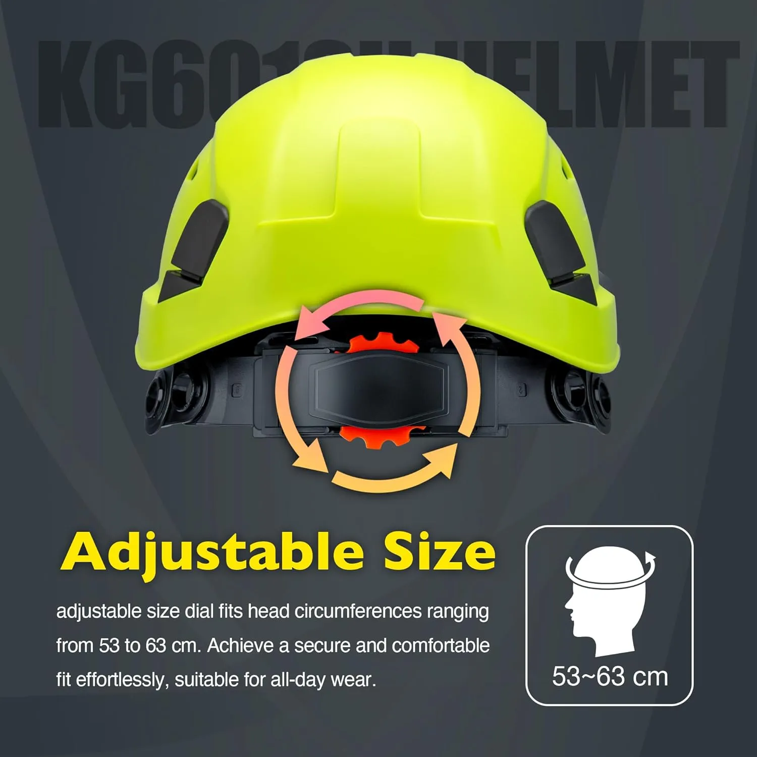 Vented Hard Safety Helmet, ABS Work Helmet with Adjustable 6-Point Suspension, ANSI Z89.1 Certified for Construction, Climbing, and Industrial Use