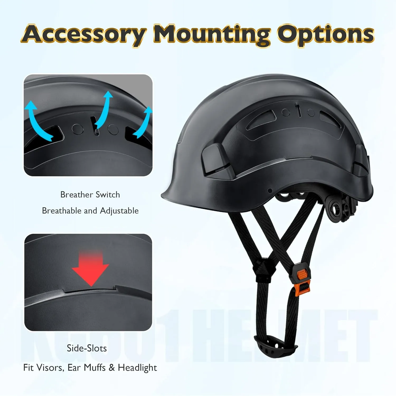 Vented Hard Safety Helmet, ABS Work Helmet with Adjustable 6-Point Suspension, ANSI Z89.1 Certified for Construction, Climbing, and Industrial Use
