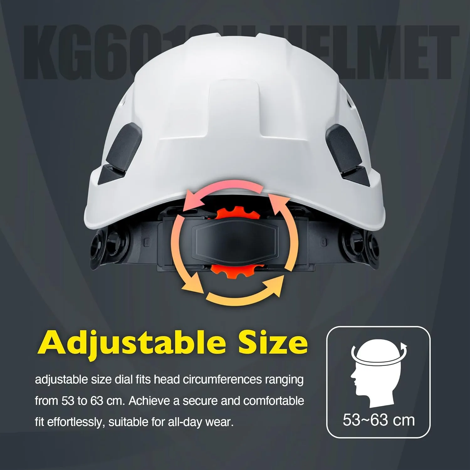 Vented Hard Safety Helmet, ABS Work Helmet with Adjustable 6-Point Suspension, ANSI Z89.1 Certified for Construction, Climbing, and Industrial Use