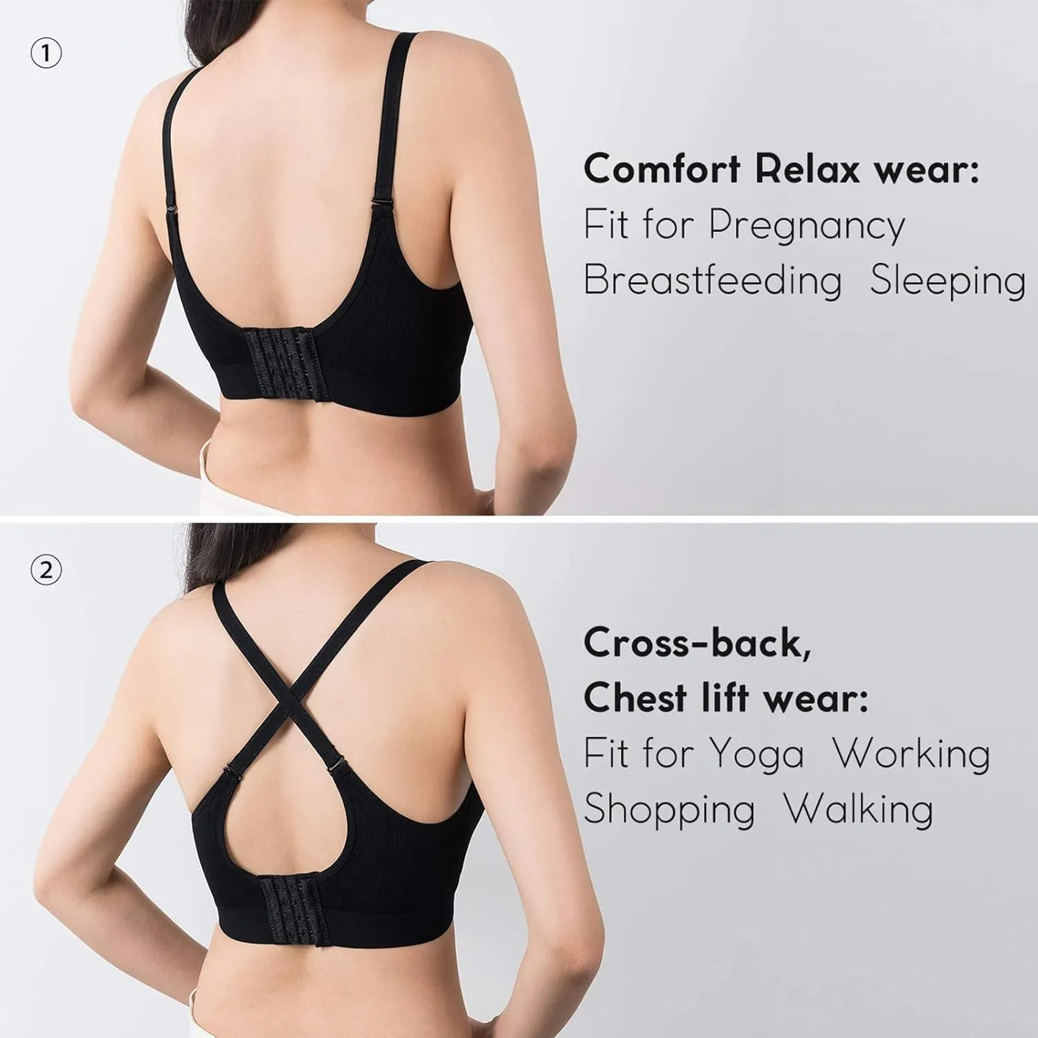 Vinfact 3 Pack Nursing Bras for Breastfeeding Seamless V Neck Maternity Bra Women Pregnancy Breastfeeding Bra