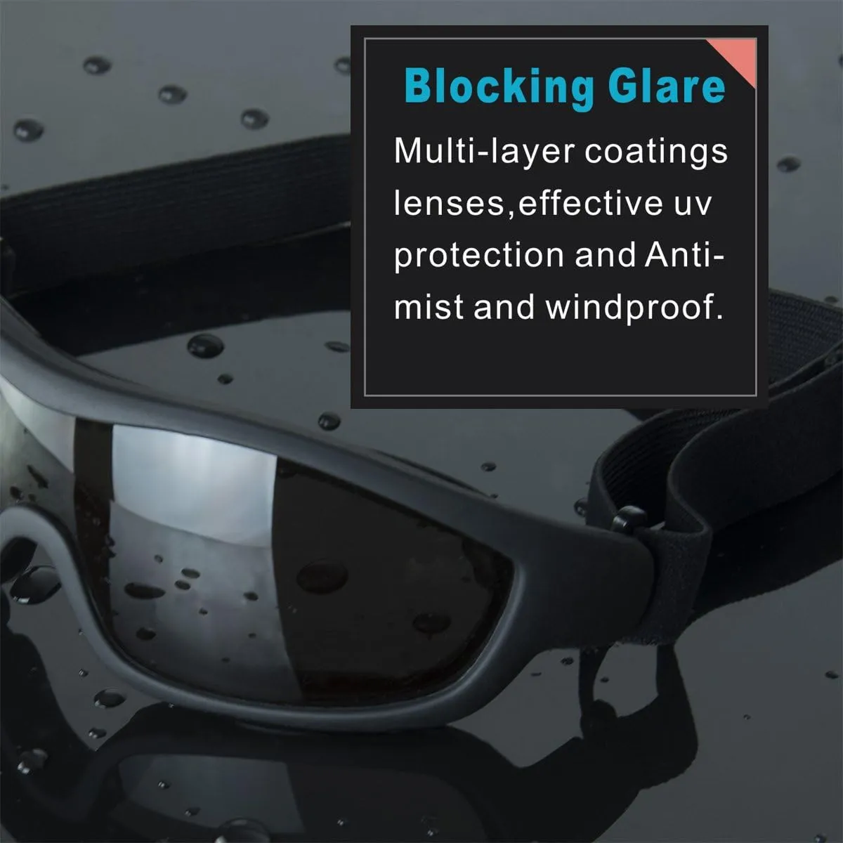Viriber Motorcycle Goggles - UV Protective Outdoor Dust-proof Combat Goggles, Military Sunglasses, Tea