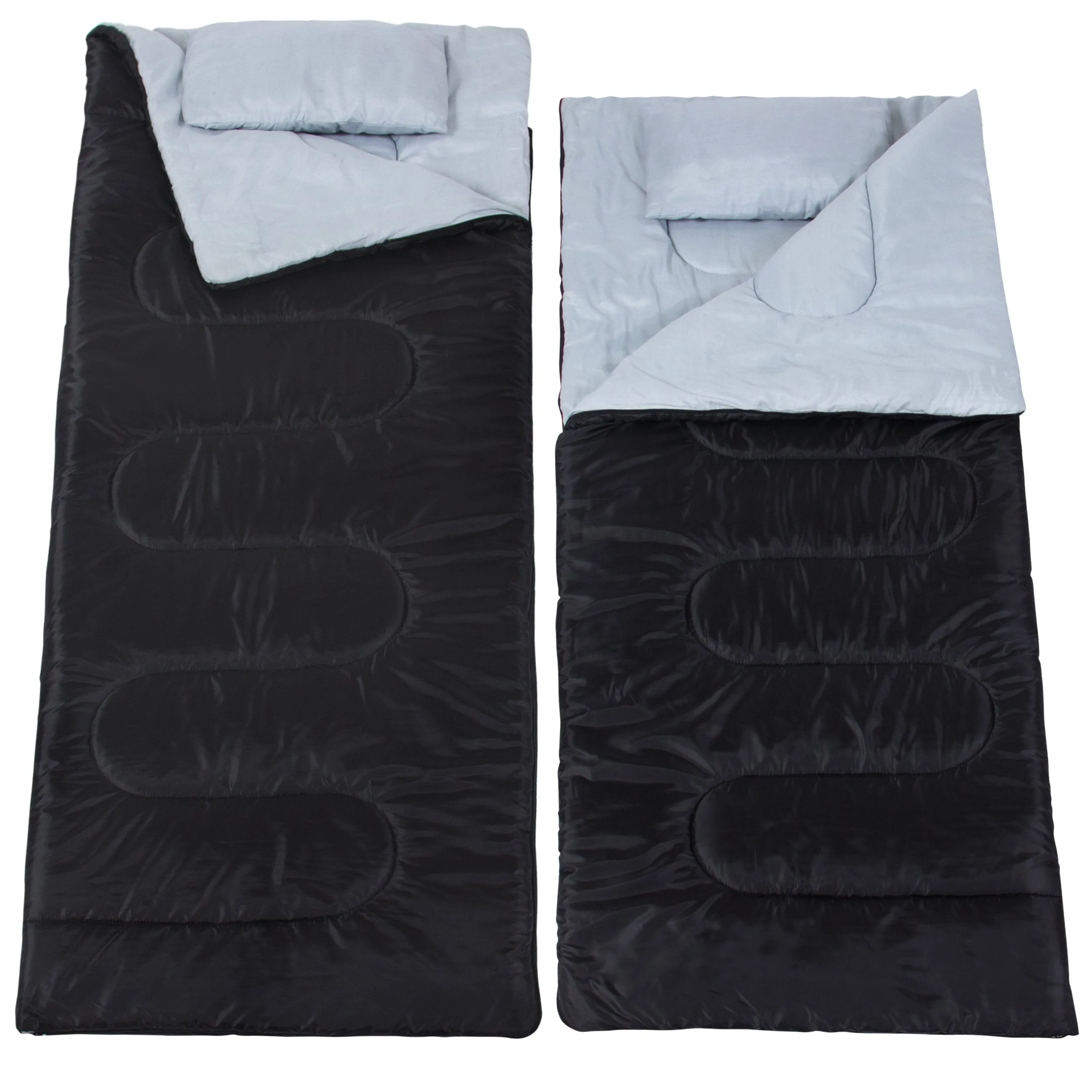 w/ Stable Bag 2-in-1 Case Pillows, Black/Gray Double Loyal customers - Carrying 2 Sleeping