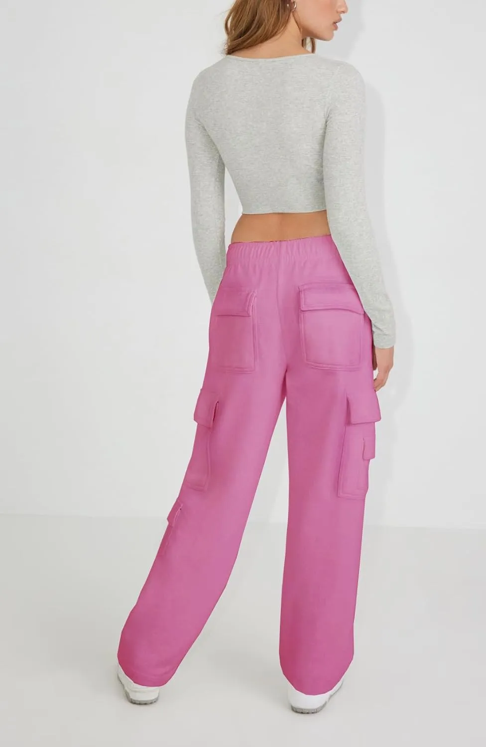 Waitfairy Wide Leg Sweatpants Women Cargo Pants for Girls High Waisted Baggy Sweatpants for Women Casual Pants with Pockets