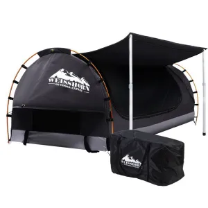 Weisshorn Double Swag Camping Swags Canvas Free Standing Dome Tent Dark Grey-WA_Rural