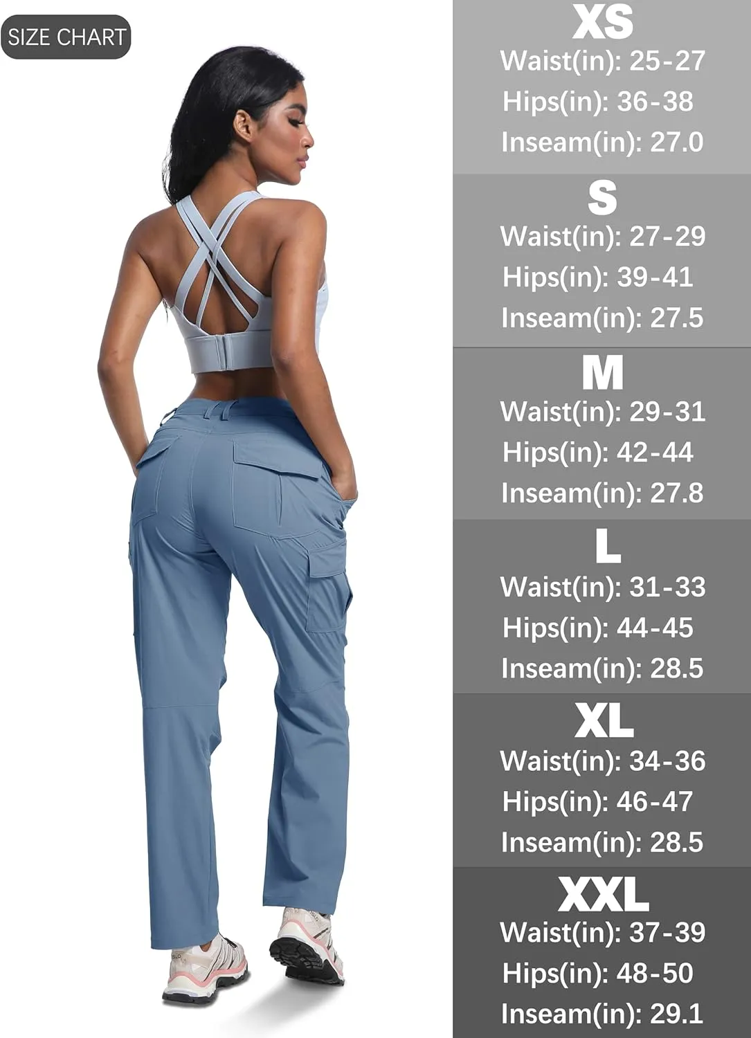 WENRONSTA Women's Hiking Cargo Pants Lightweight Quick Dry Waterproof UPF 50  Camping Fishing Travel Outdoor Work Pants