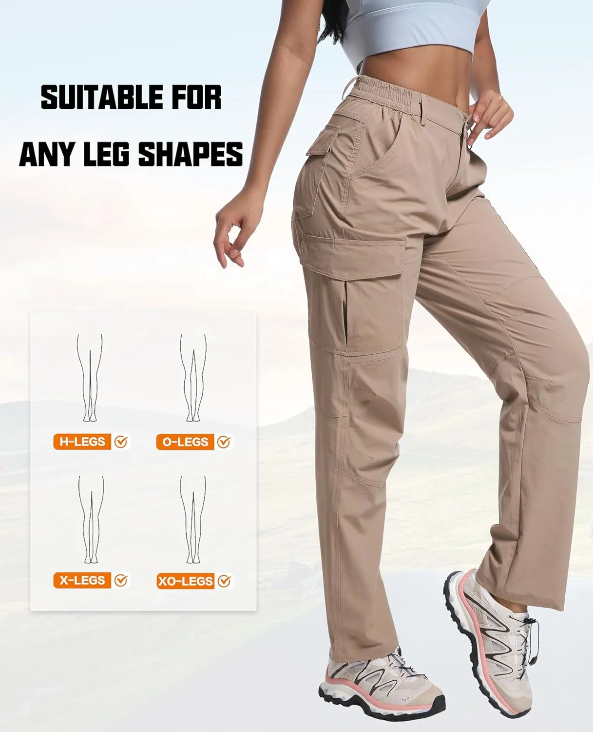 WENRONSTA Women's Hiking Cargo Pants Lightweight Quick Dry Waterproof UPF 50  Camping Fishing Travel Outdoor Work Pants