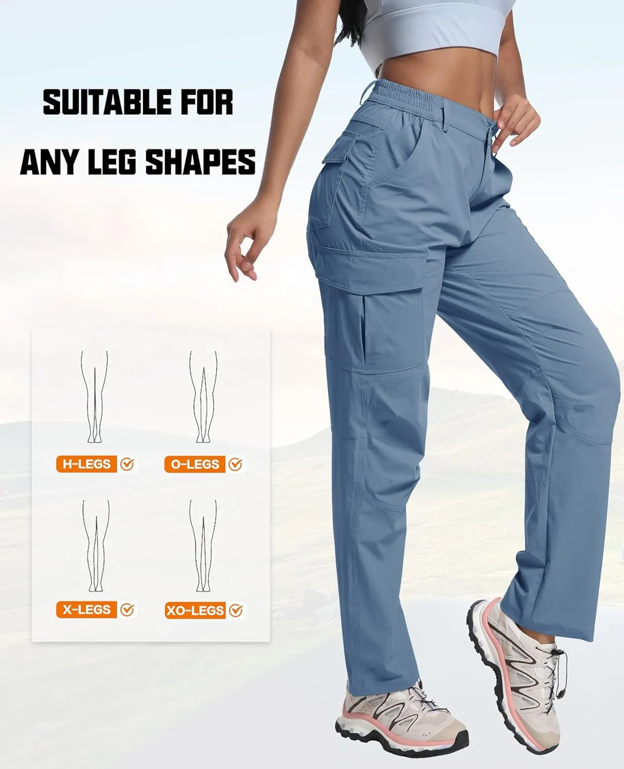 WENRONSTA Women's Hiking Cargo Pants Lightweight Quick Dry Waterproof UPF 50  Camping Fishing Travel Outdoor Work Pants