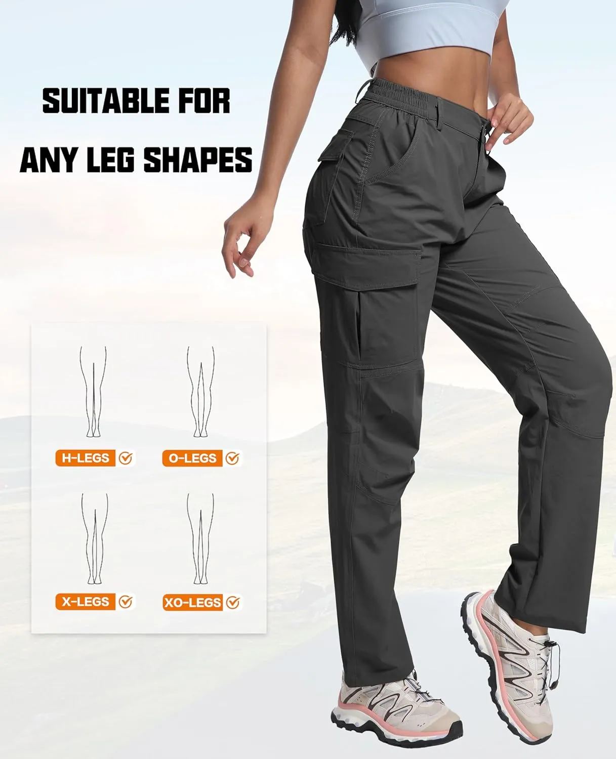 WENRONSTA Women's Hiking Cargo Pants Lightweight Quick Dry Waterproof UPF 50  Camping Fishing Travel Outdoor Work Pants