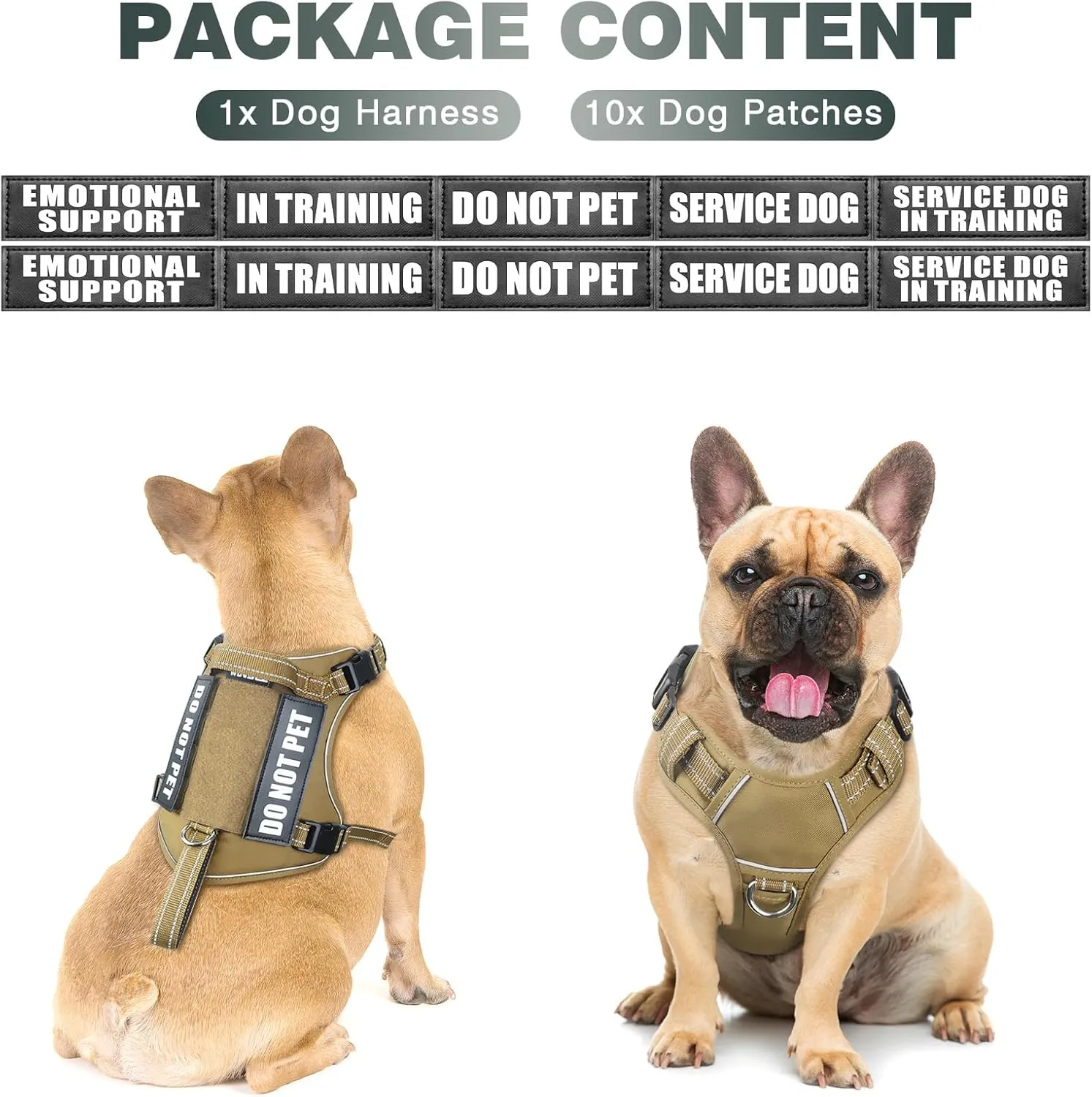 WINSEE Tactical Dog Harness, No Pull Dog Harness for Medium Large Dogs with Handle & Molle, Military Service Dog Vest Harness in Training Pet Harness for Small Dogs