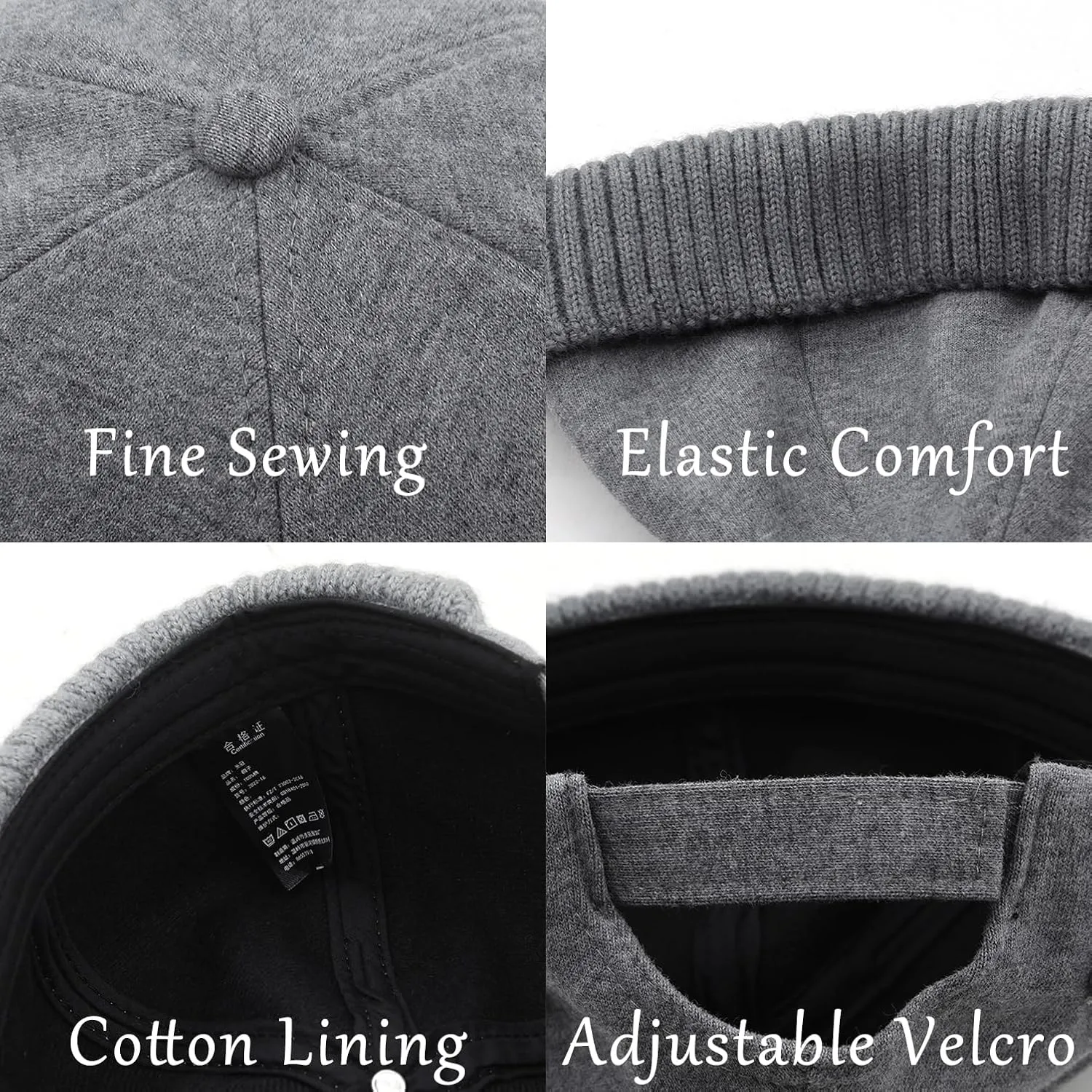 Winter Fisherman Beanie Hats Warm Knit Brimless Hat Retro Docker Cap Adjustable