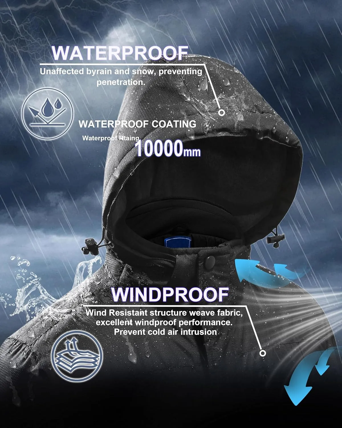 Winter Jackets Coats for Men Waterproof Ski Snow Coat