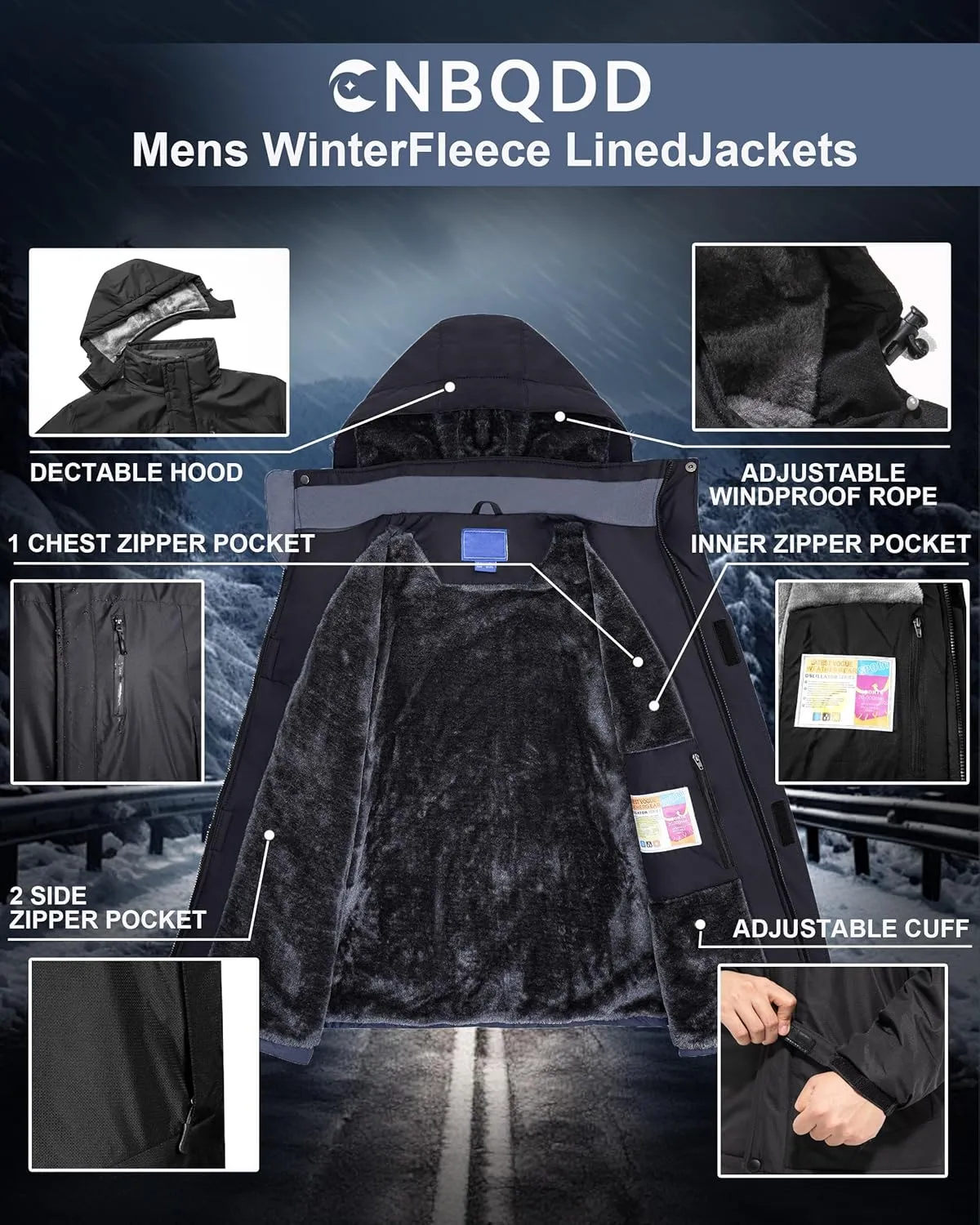 Winter Jackets Coats for Men Waterproof Ski Snow Coat