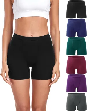 wirarpa Women's Modal Boy Shorts Panties Soft Microfiber Boxer Briefs Underwear 4 Pack