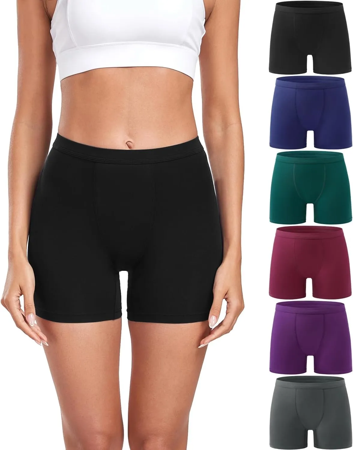 wirarpa Women's Modal Boy Shorts Panties Soft Microfiber Boxer Briefs Underwear 4 Pack