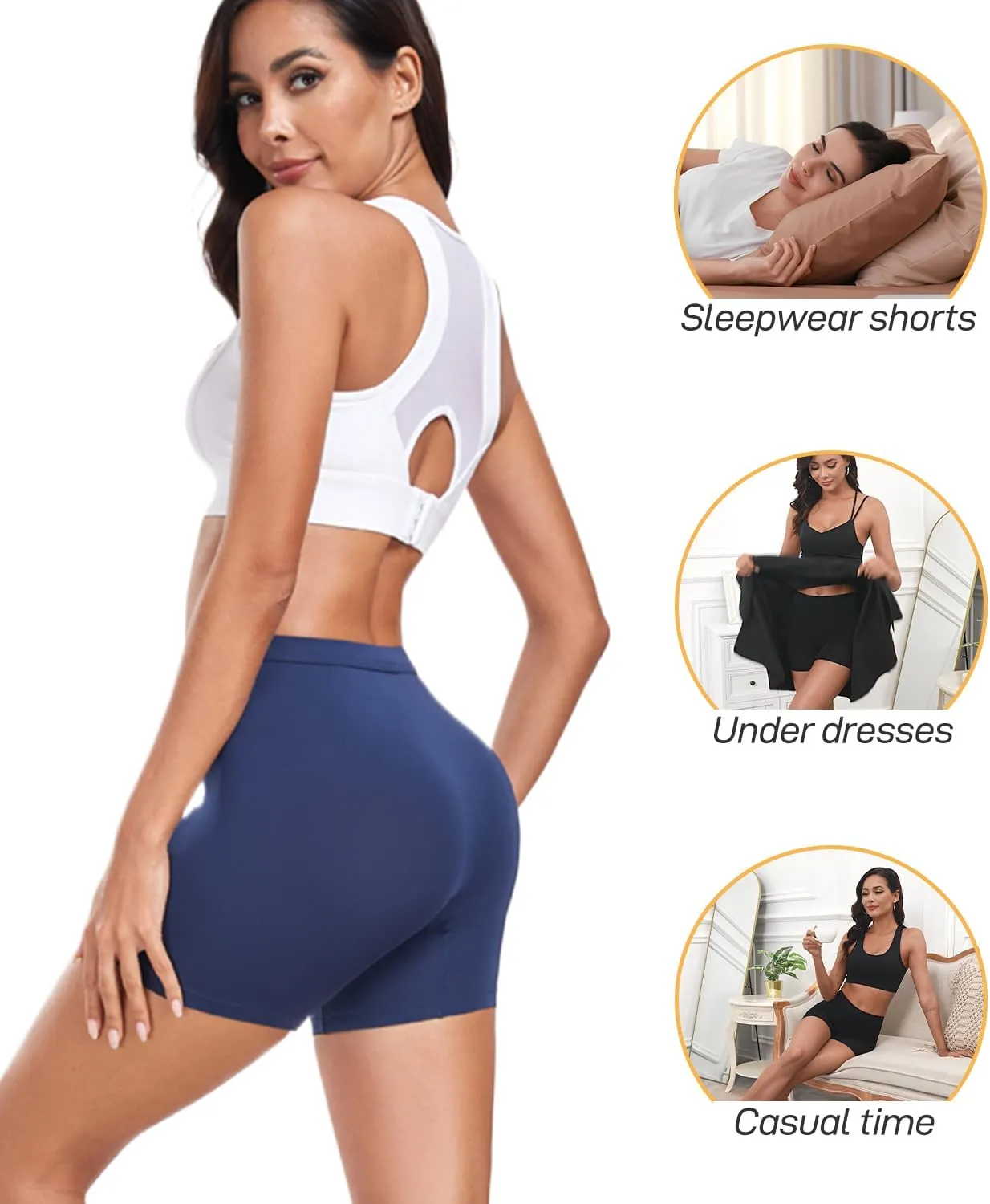 wirarpa Women's Modal Boy Shorts Panties Soft Microfiber Boxer Briefs Underwear 4 Pack
