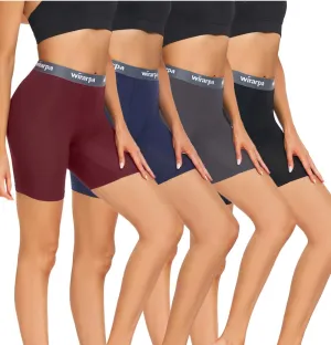 wirarpa Women's Underwear Modal Boxer Briefs Anti Chafing Boyshorts Panties with Crotch 4 Pack