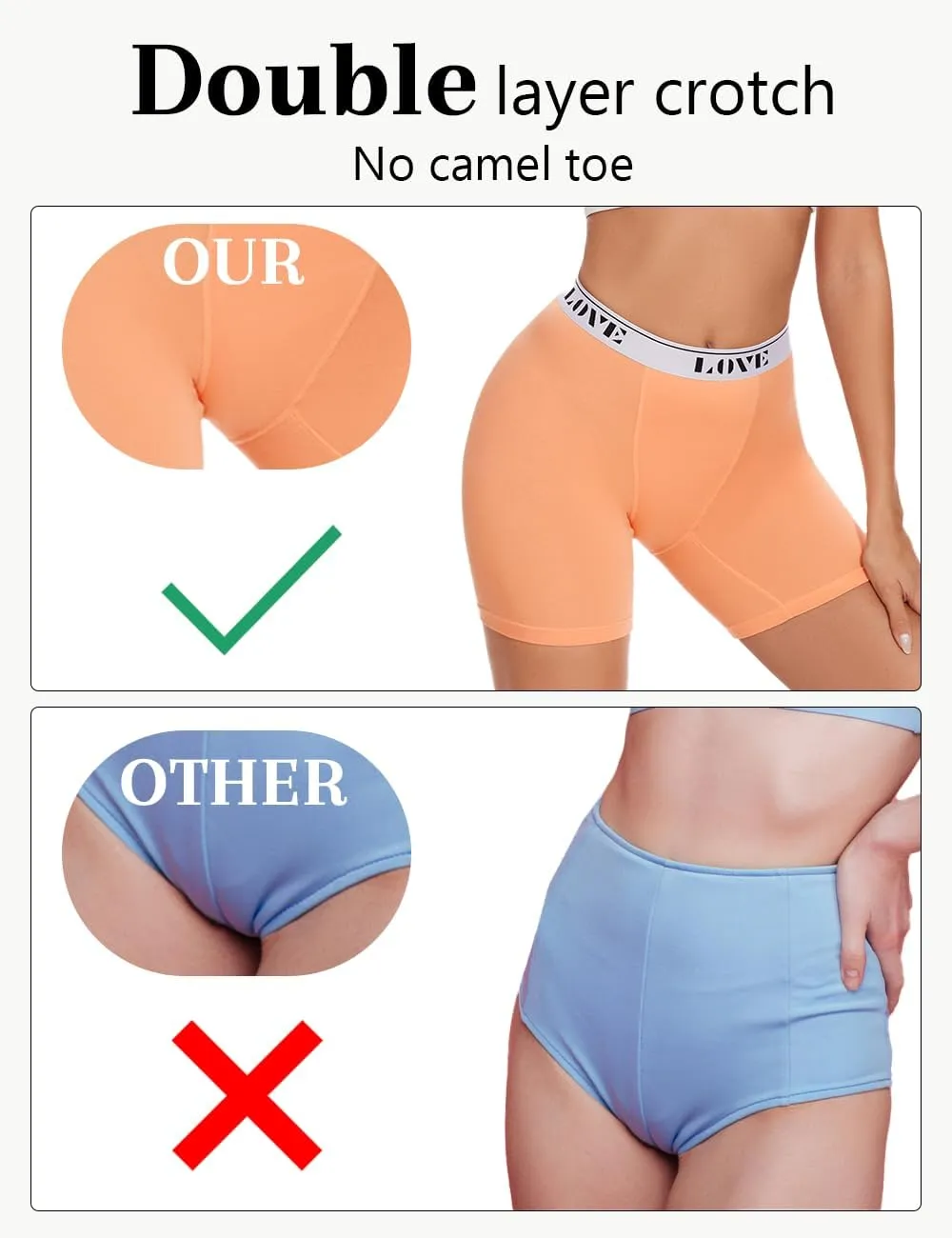 Womens Boxer Briefs High Waisted Modal Boy Shorts Underwear
