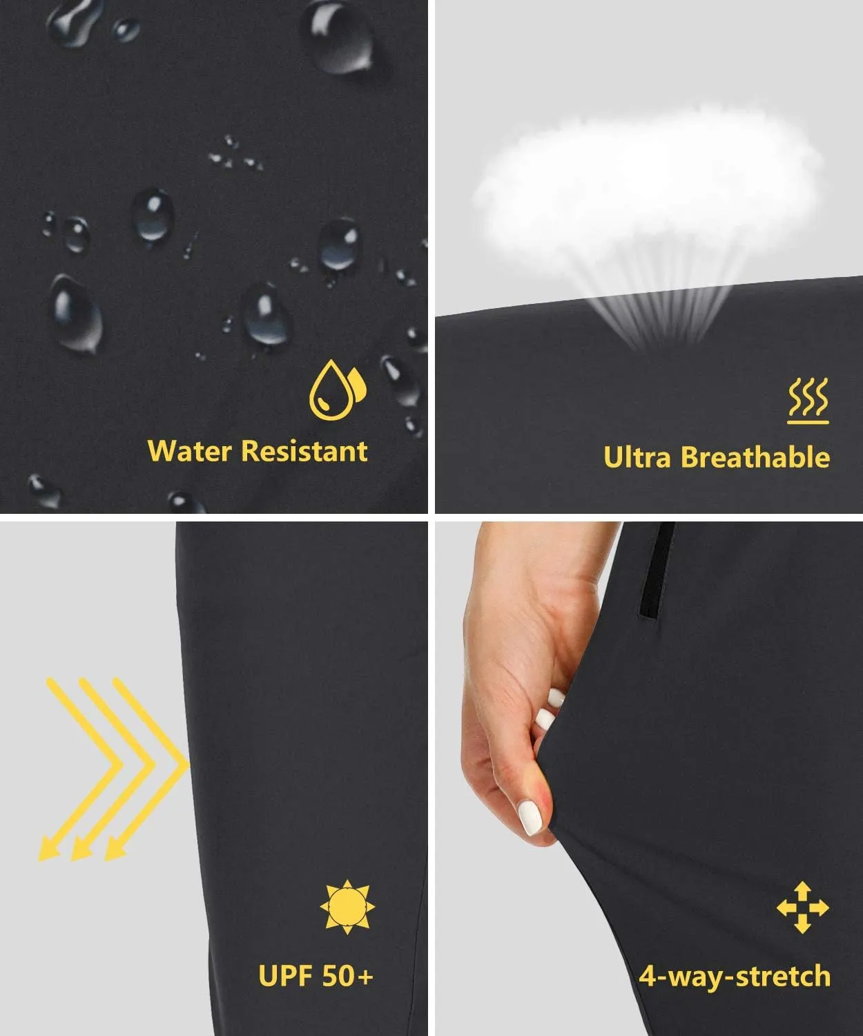 Women’s Cargo Hiking Pants Lightweight Joggers Quick Dry Water Resistant Lounge Outdoor Travel Pants Zipper Pockets