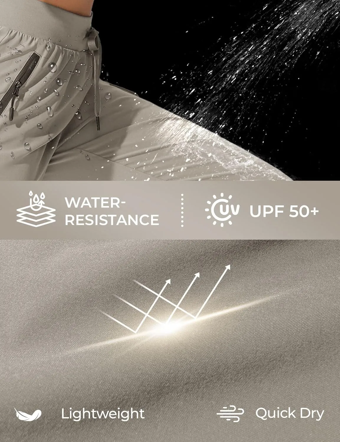 Women's Cargo Joggers Quick Dry Hiking Joggers UPF 50  Lightweight Athletic Jogger Pants Travel Water Resistant