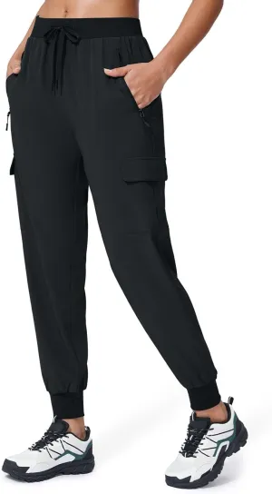 Women's Cargo Joggers Quick Dry Hiking Joggers UPF 50  Lightweight Athletic Jogger Pants Travel Water Resistant